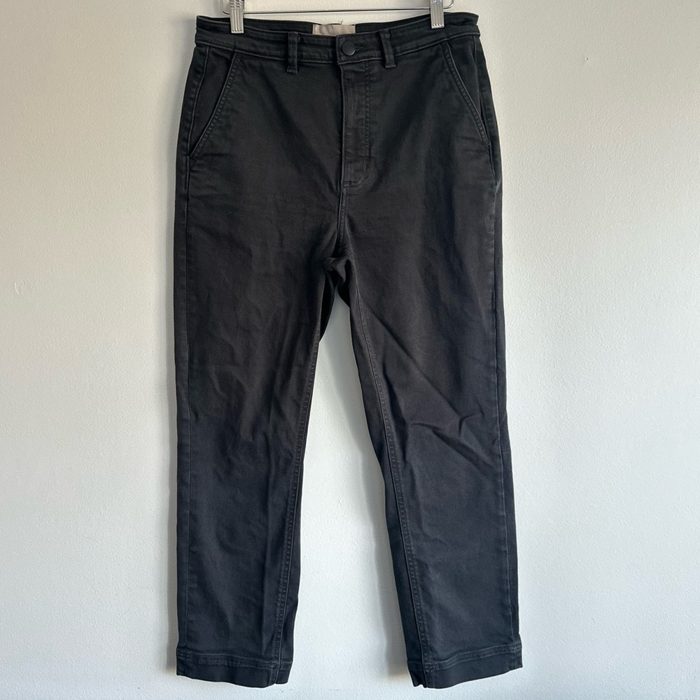 Everlane Black Trousers Straight legs Pants 97% Cotton Size‎ 8